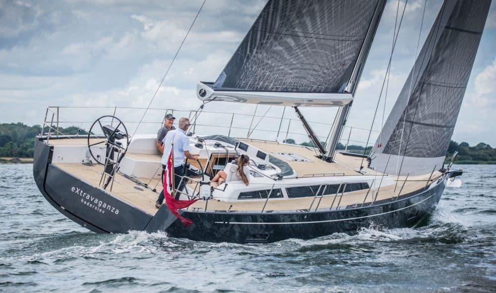 x 46 bareboat exterior starboard quarter